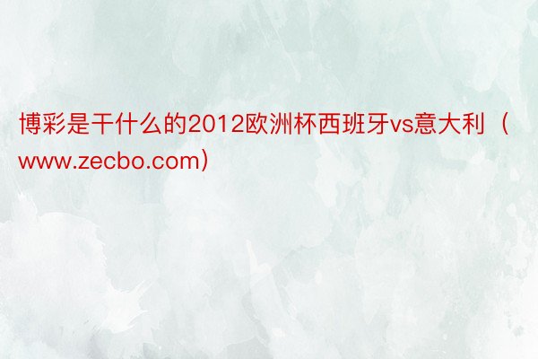 博彩是干什么的2012欧洲杯西班牙vs意大利（www.zec